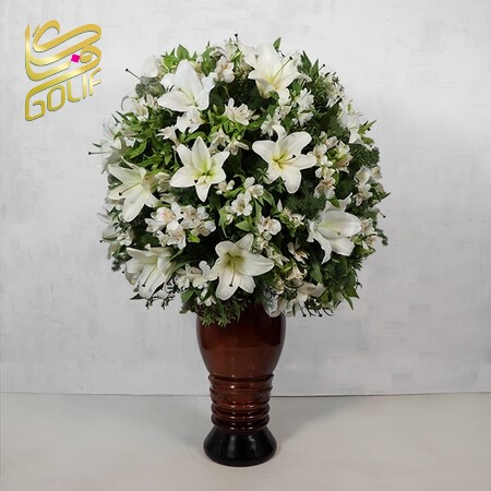 جام گل تسلیت ترحیم ختم لاکچری زیبا ارسال بهشت زهرا ارسال رایگان زیبا لاکچری ارسال فوری سریع گل فروشی آنلاین گل فروشی گلیف رز میخک آنترویم لیلیوم ارکیده